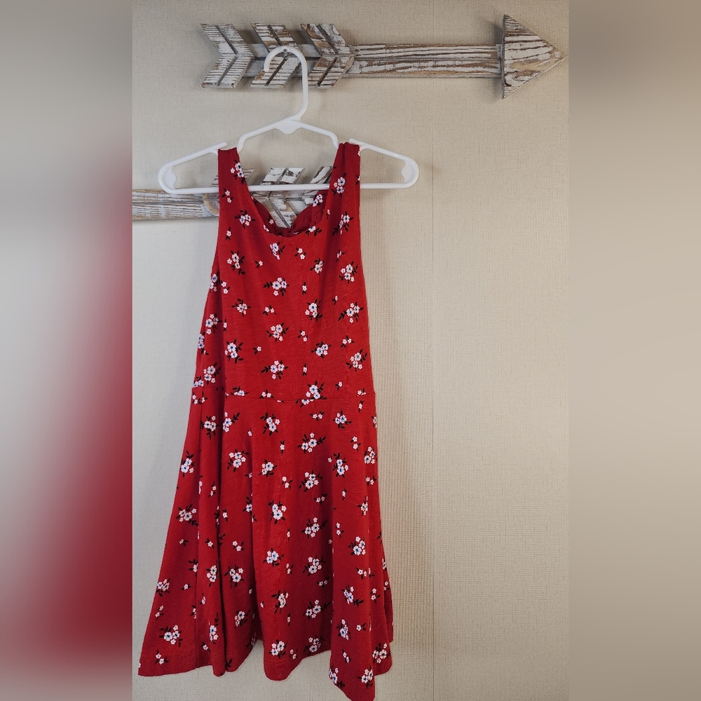 Cherokee Size 4/5 Red Floral Kids Dress